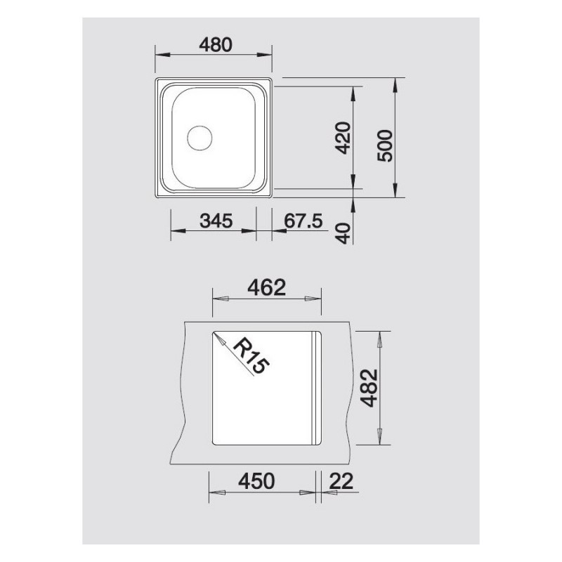 BLANCO 1619425 Lavello Tipo 45 1 vasca 48x50cm Acciaio Inox Offerta migliore