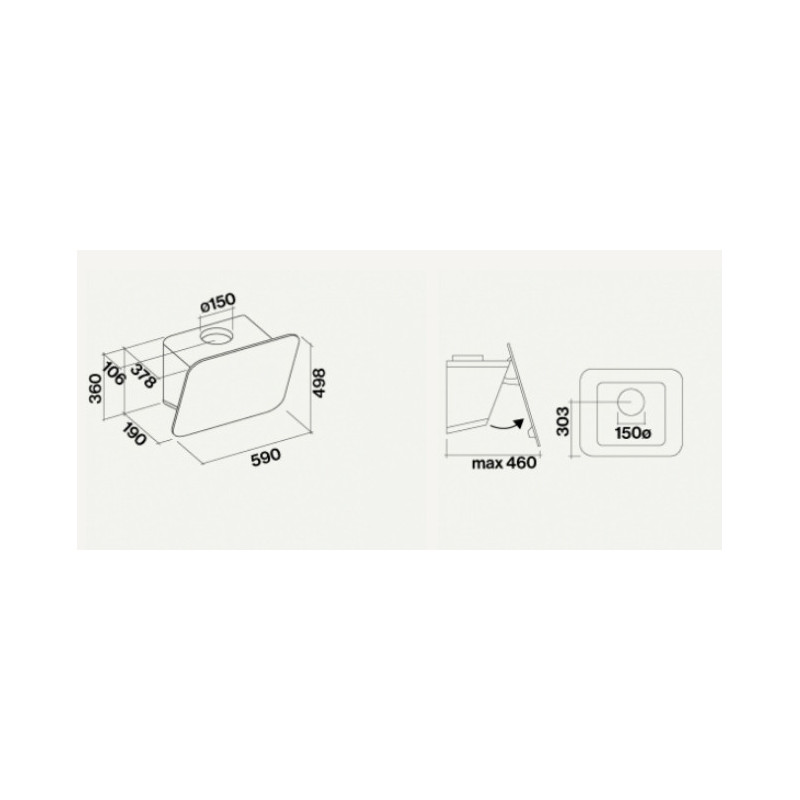 Falmec Tab Cappa aspirante a parete Bianco 800 m³/h A Sconto
