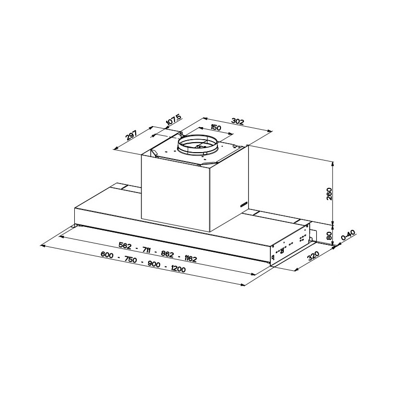 FABER S.p.A. In-Nova Premium EV8+ X A75 Integrato Acciaio inox 670 m³/h Vendite stagionali
