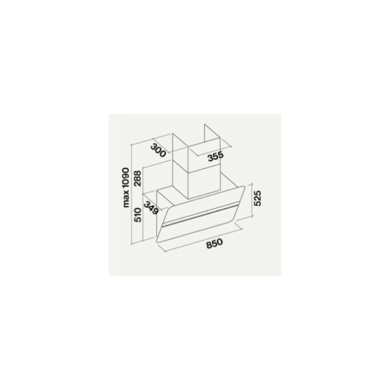Falmec Flipper NRS Cappa aspirante a parete Nero 800 m³/h B Ritorno libero
